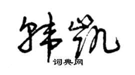 曾慶福韓凱草書個性簽名怎么寫