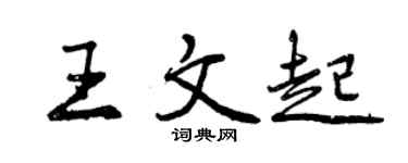 曾慶福王文起行書個性簽名怎么寫