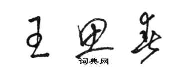 駱恆光王思春草書個性簽名怎么寫