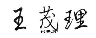 駱恆光王茂理行書個性簽名怎么寫