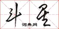 駱恆光斗星草書怎么寫