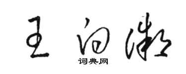 駱恆光王白微草書個性簽名怎么寫