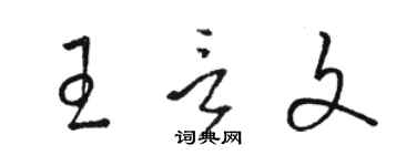 駱恆光王言文草書個性簽名怎么寫