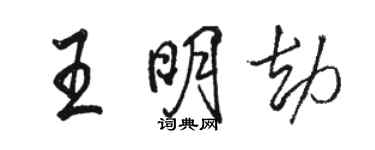 駱恆光王明劫行書個性簽名怎么寫