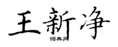 丁謙王新淨楷書個性簽名怎么寫