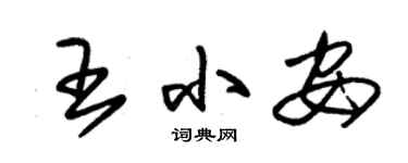 朱錫榮王小安草書個性簽名怎么寫