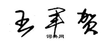 朱錫榮王軍賀草書個性簽名怎么寫