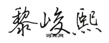駱恆光黎峻熙行書個性簽名怎么寫