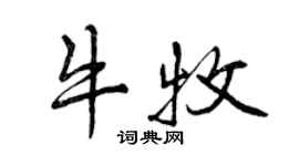 曾慶福牛牧行書個性簽名怎么寫