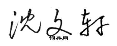 駱恆光沈文軒草書個性簽名怎么寫