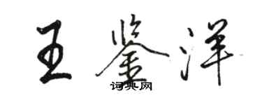 駱恆光王鑑洋行書個性簽名怎么寫