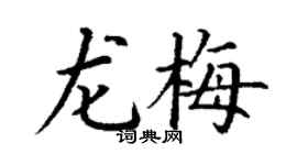 丁謙龍梅楷書個性簽名怎么寫