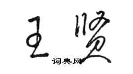 駱恆光王賢草書個性簽名怎么寫