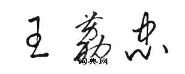 駱恆光王荔忠草書個性簽名怎么寫