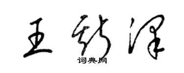 梁錦英王斯澤草書個性簽名怎么寫