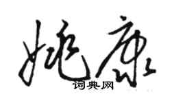 駱恆光姚康草書個性簽名怎么寫
