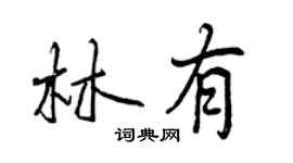 曾慶福林有行書個性簽名怎么寫