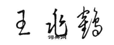 駱恆光王兆鶴草書個性簽名怎么寫