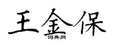 丁謙王金保楷書個性簽名怎么寫