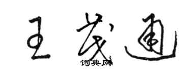 駱恆光王茂通草書個性簽名怎么寫