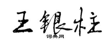 曾慶福王銀柱行書個性簽名怎么寫
