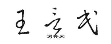 駱恆光王言民草書個性簽名怎么寫