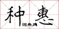 侯登峰種惠楷書怎么寫