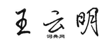 駱恆光王雲明行書個性簽名怎么寫