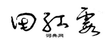 曾慶福田紅霞草書個性簽名怎么寫