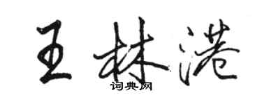 駱恆光王林港行書個性簽名怎么寫