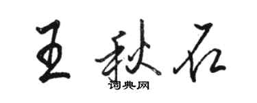 駱恆光王秋石行書個性簽名怎么寫