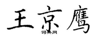 丁謙王京鷹楷書個性簽名怎么寫