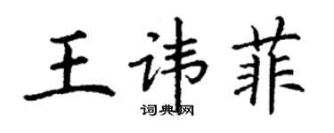丁謙王諱菲楷書個性簽名怎么寫