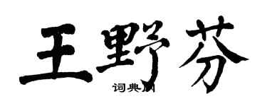 翁闓運王野芬楷書個性簽名怎么寫