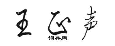 駱恆光王正聲行書個性簽名怎么寫