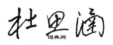 駱恆光杜思涵草書個性簽名怎么寫