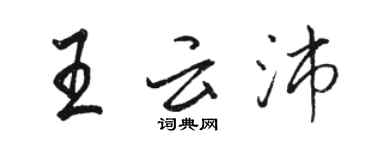 駱恆光王雲沛行書個性簽名怎么寫
