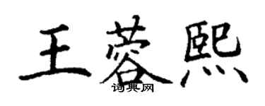 丁謙王蓉熙楷書個性簽名怎么寫