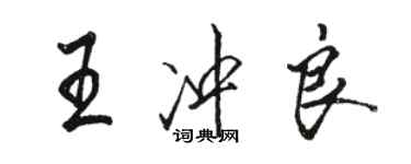 駱恆光王沖良行書個性簽名怎么寫