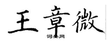 丁謙王章微楷書個性簽名怎么寫