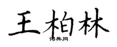 丁謙王柏林楷書個性簽名怎么寫