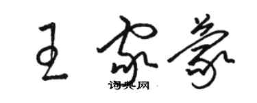 駱恆光王家蒙草書個性簽名怎么寫