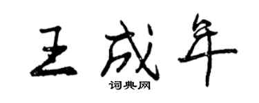 曾慶福王成年行書個性簽名怎么寫