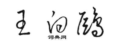 駱恆光王白鷗草書個性簽名怎么寫