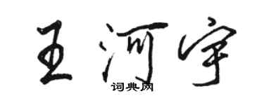 駱恆光王河宇行書個性簽名怎么寫