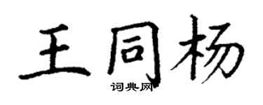 丁謙王同楊楷書個性簽名怎么寫