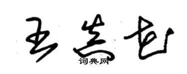 朱錫榮王真花草書個性簽名怎么寫