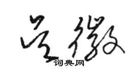 駱恆光吳徽草書個性簽名怎么寫