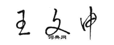 駱恆光王文申草書個性簽名怎么寫