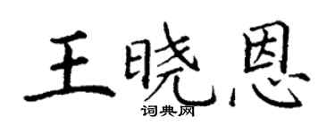 丁謙王曉恩楷書個性簽名怎么寫